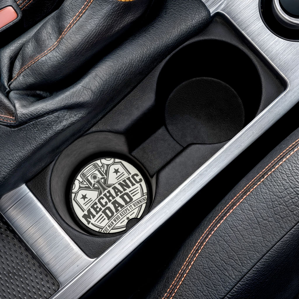 Mechanic Dad Soapstone Car Coaster — Keeps It Running