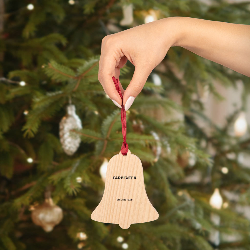 Carpenter Wooden Bell Ornament — Built by Hand