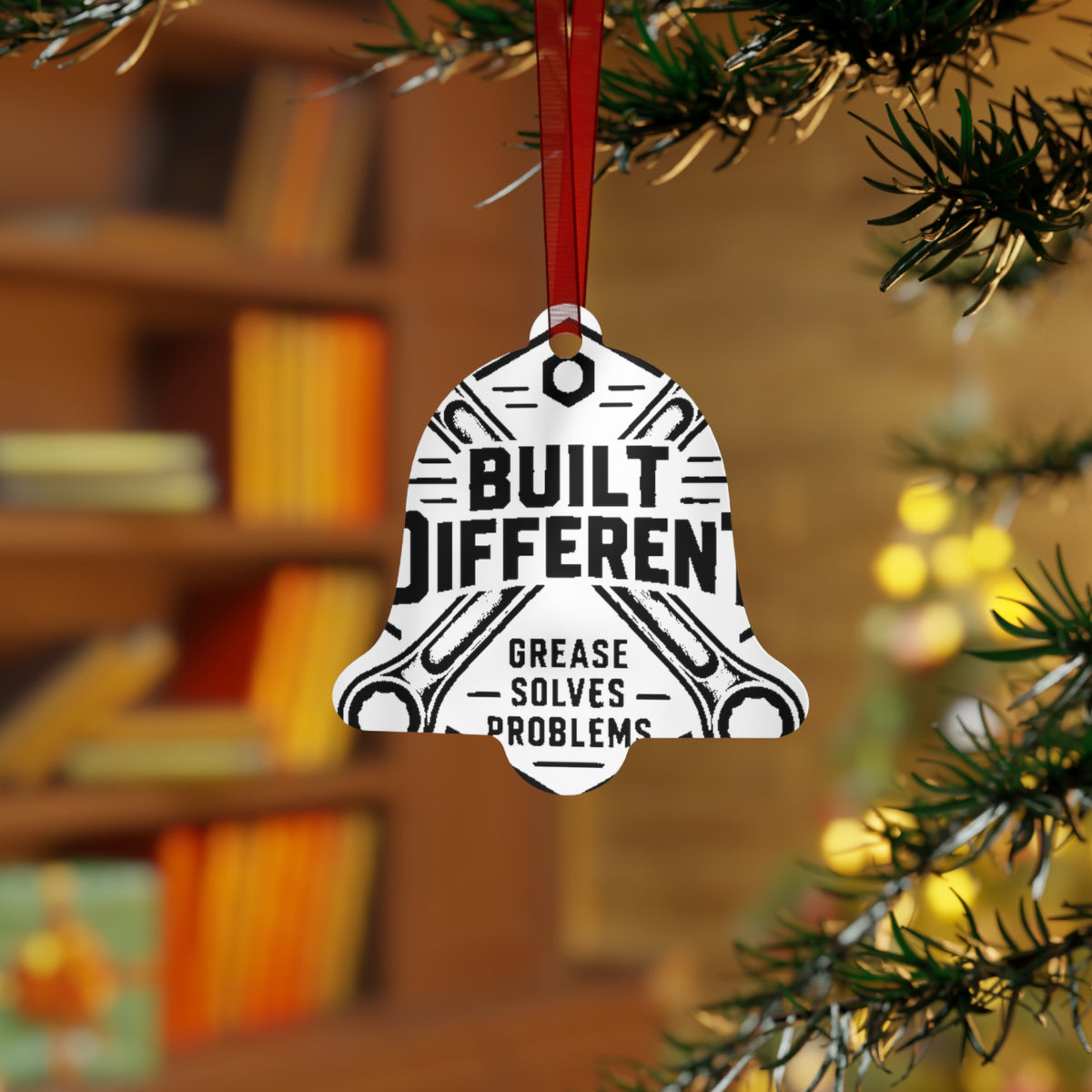 Built Different Mechanic Metal Christmas Ornament