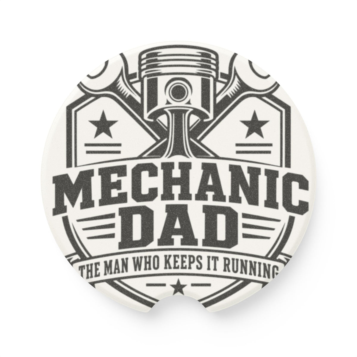 Mechanic Dad Soapstone Car Coaster — Keeps It Running