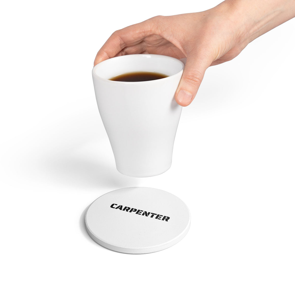Carpenter Ceramic Coaster — Built by Hand