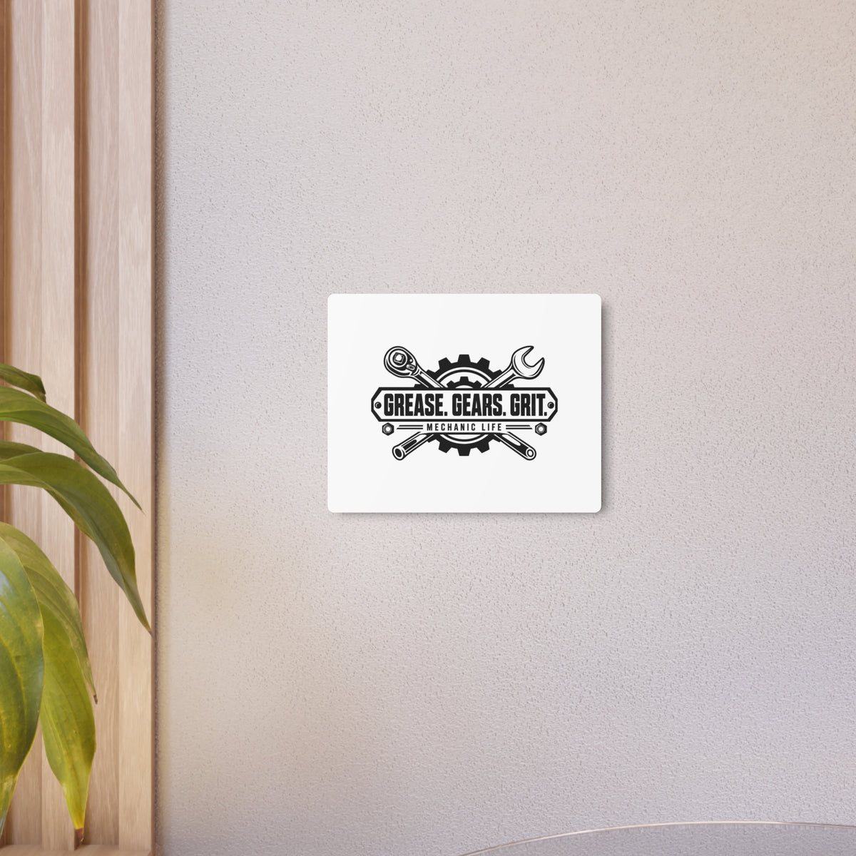 Mechanic Life Metal Garage Sign — Grease, Gears & Grit | 10 × 8 Inch