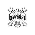 Built Different Mechanics Sticker — Kiss-Cut Vinyl Decal (Grease Solves Problems)