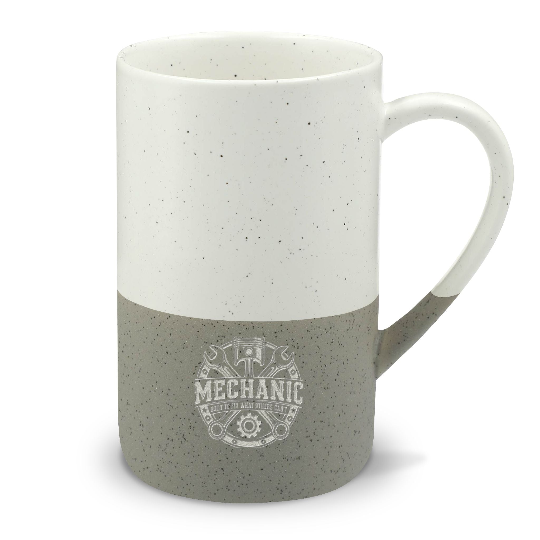 Speckled Ceramic 13oz Mug — Two-Tone Engraved Wayland Design