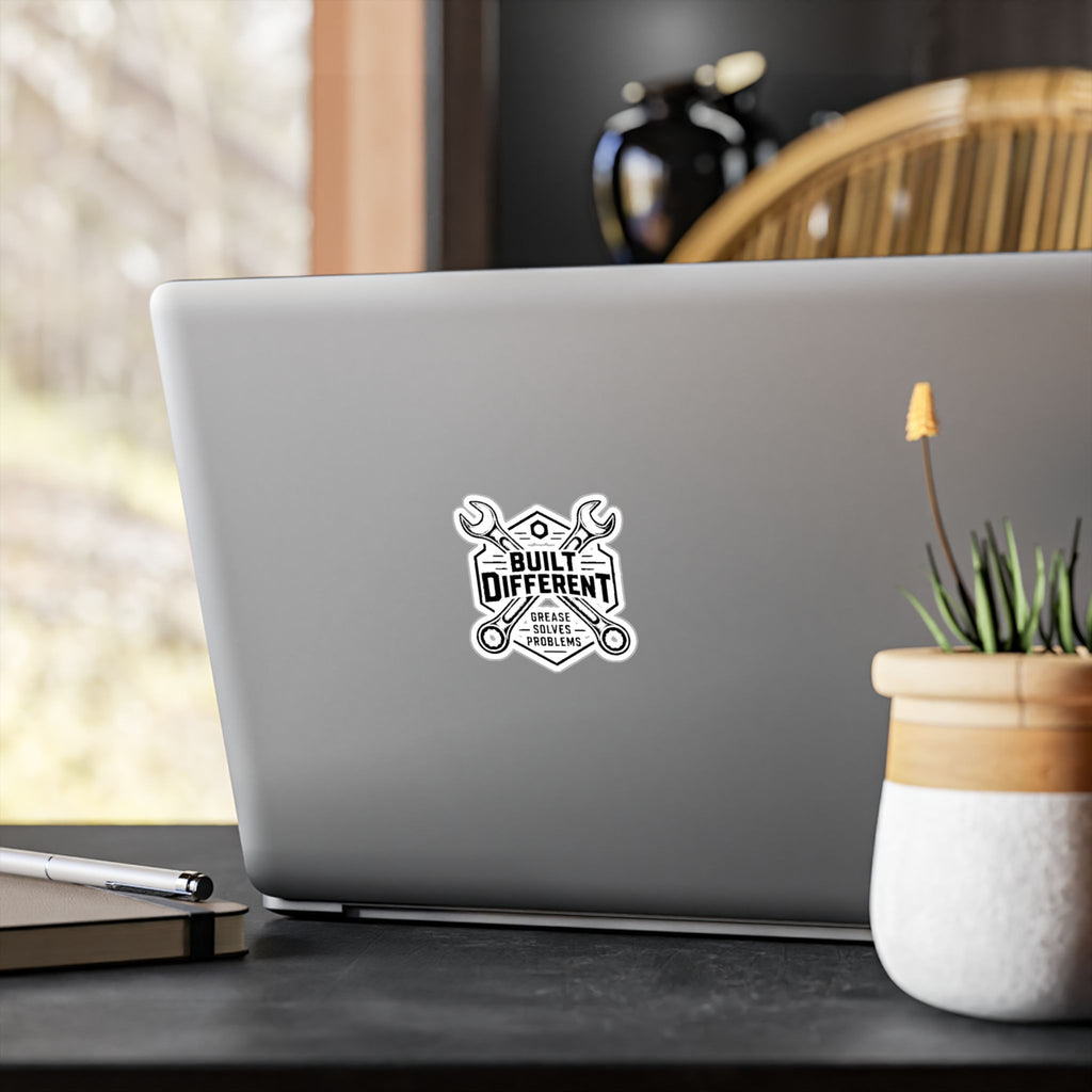 Built Different Mechanics Sticker — Kiss-Cut Vinyl Decal (Grease Solves Problems)
